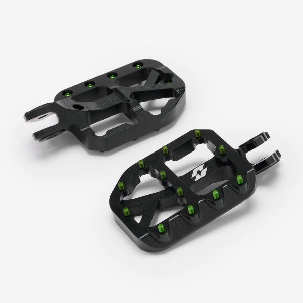 Full-E Charged Black Foot Pegs with 7075 Anodized Pins