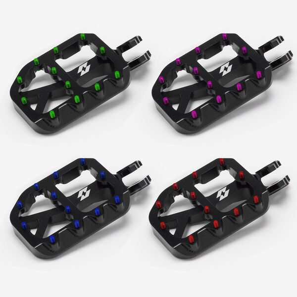 Full-E Charged Black Foot Pegs with 7075 Anodized Pins