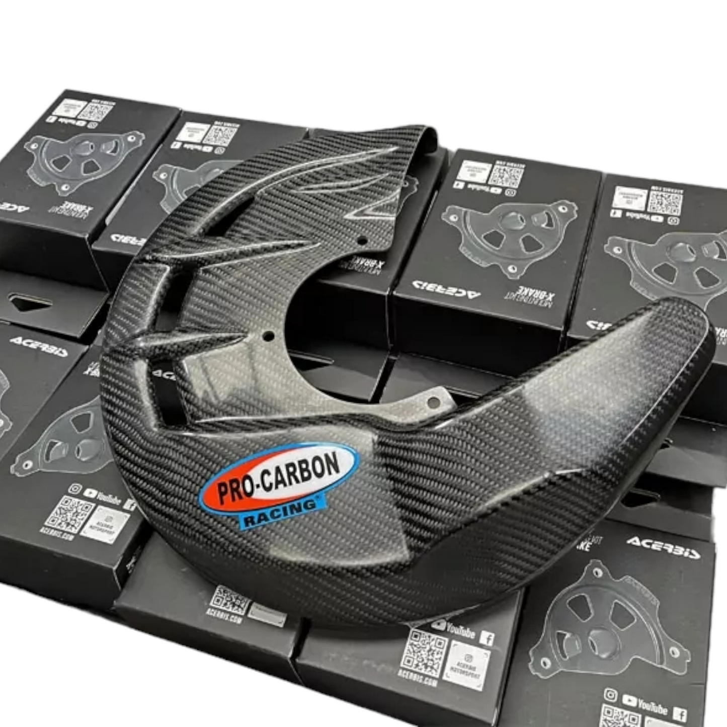 PRO-CARBON KTM FRONT DISC GUARD – INCLUDING FITTING KIT – 85 SX FROM 2009-2024