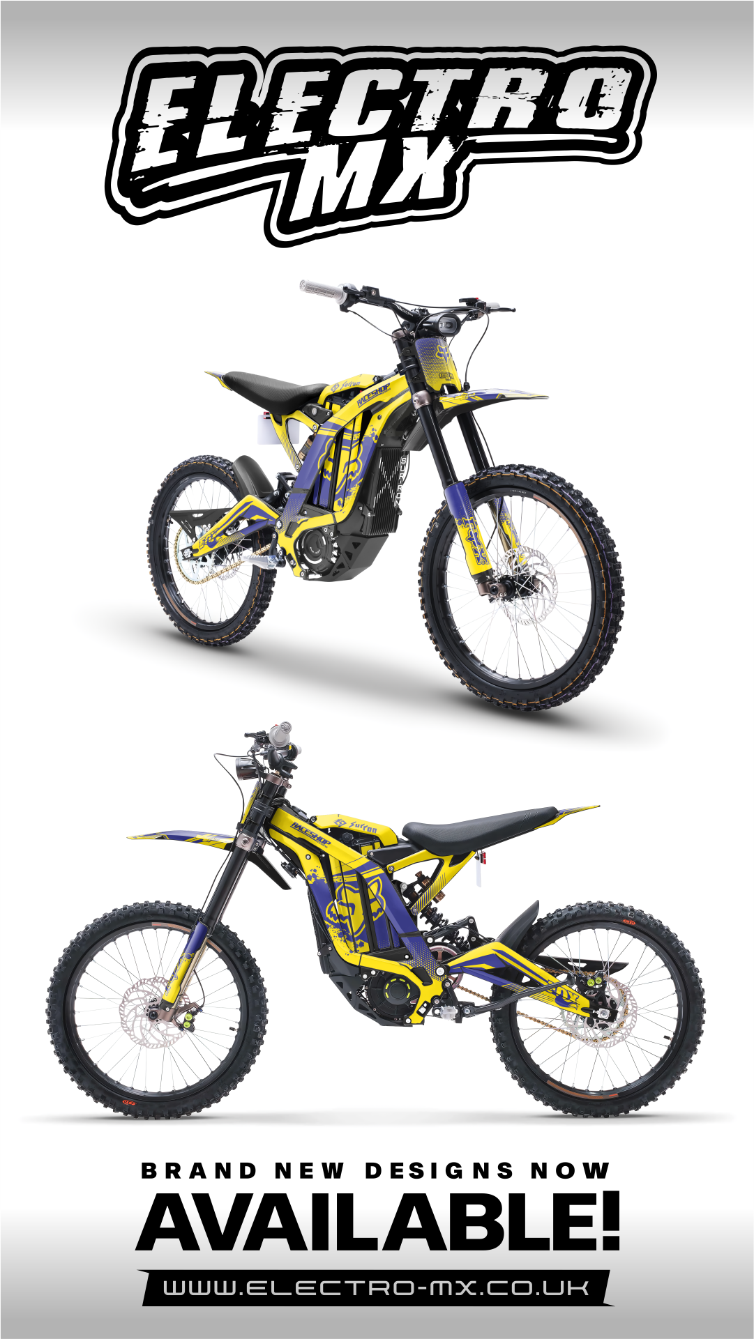 SURRON “DIVIDE FOX YELLOW/BLUE” DECAL KIT