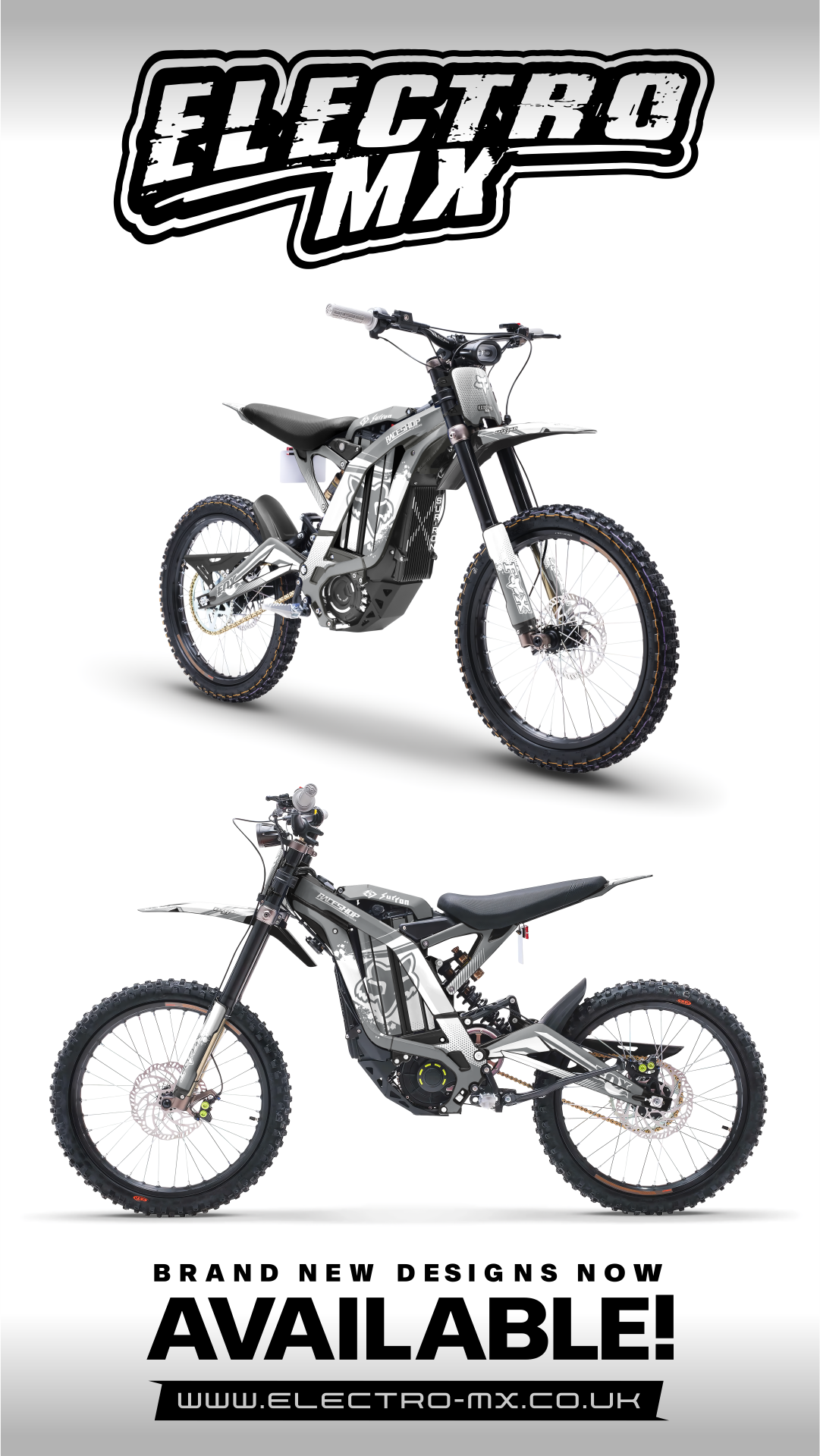 SURRON “DIVIDE FOX GREY/WHITE” DECAL KIT