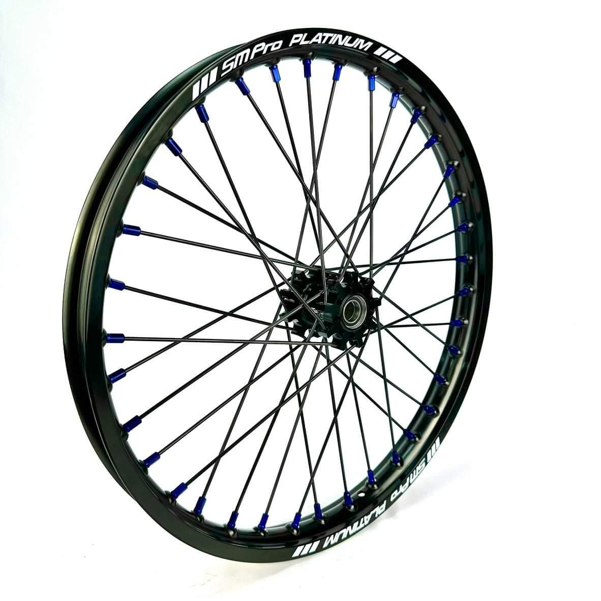 Surron 19" SM Pro Wheel Set Black Hubs / Black Spokes / Blue Nipples