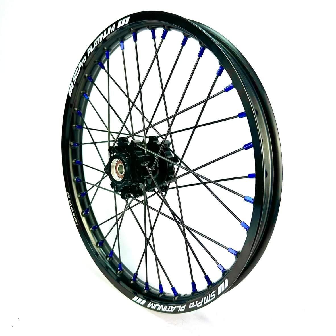 Surron 19" SM Pro Wheel Set Black Hubs / Black Spokes / Blue Nipples