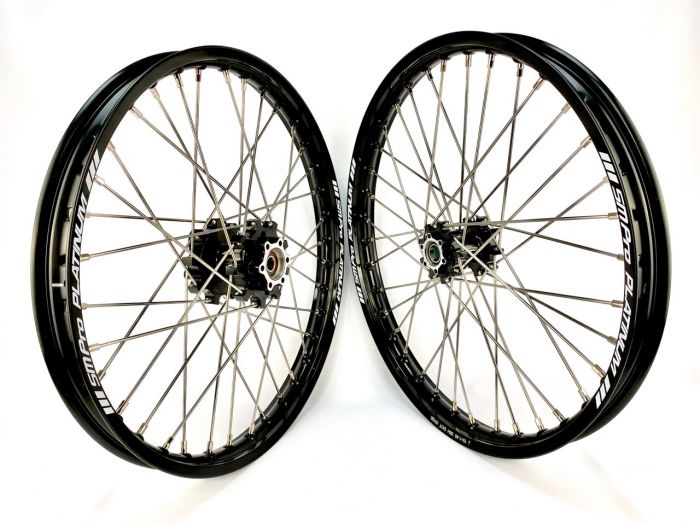 Surron 19" SM Pro Wheel Set Black Hubs / Silver Spokes / Silver Nipples